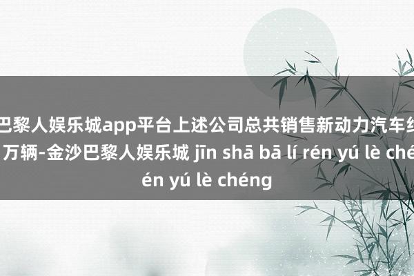 现金巴黎人娱乐城app平台上述公司总共销售新动力汽车约113.11万辆-金沙巴黎人娱乐城 jīn shā bā lí rén yú lè chéng